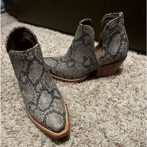 Snake print booties